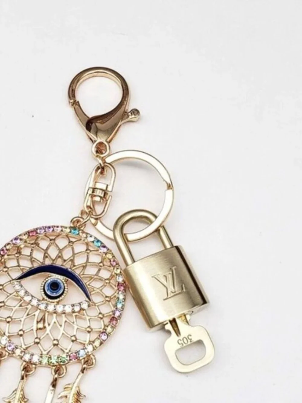 Louis Vuitton Gold Padlock 🔑 Authentic LV Unbranded Keychain Bag Charm